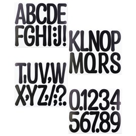 4 Sheets Large Letter Stickers, 4 Inch Waterproof Number Sticker for Mailbox, Door, Sign, Truck Decor - Black