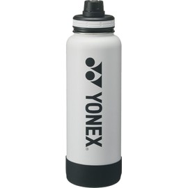 YONEX Tennis Water Bottle with Carry Handle, Stainless Steel 1.17L, White AC591