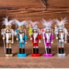 5pcs 12cm Small Wooden Nutcracker Soldier Christmas Nutcracker Figures Hanging