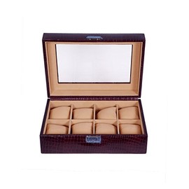 Zint 8 Slot Watch Case Bracelet Storage Organizer Leather