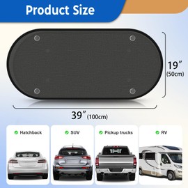 DETAILSAVER 2025 New Upgrade Car Shades for Back Windows Baby 39"x19"(1 Pack),Rear Window Sun Shade,Car Window Shades Can Blocks 99.98% UVR,Sun Shade Windshield,Glare Shield Protection