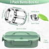 FoldTier 3 Pack Stainless Steel Lunch Boxes Includes 3 Lidded