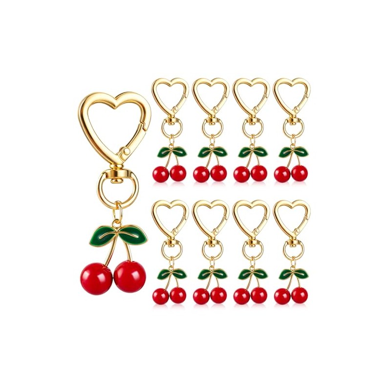 8PCS Cherry Keychain Set - Cute Decorative Bag Accessories