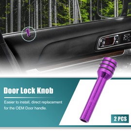 X AUTOHAUX 2pcs Car Door Lock Knobs Interior Door Lock Knob Aluminum Alloy Inner Door Lock Pull Pins Universal for Vehicles with Hole Diameter of M4x0.7mm Thread Purple