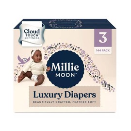 Millie Moon Luxury Diapers (Size-3 and Count-144) Diaper Weight Range: 13 to 24 lbs
