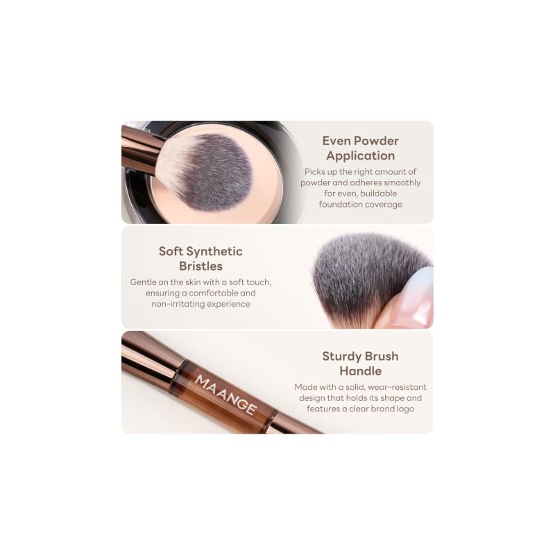 MAANGE Brochas para Maquillaje Profesional, 6 Piezas de Doble Punta