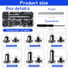 dcas 110 Pieces Leather Rivets Fixing Tools Set, 4/5/6/8/10/12 mm,