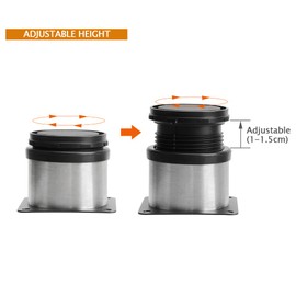 Toolzia 8Pcs Furniture Legs, 1.97"/5cm Adjustable Furniture Support Feet,Adjustable Height Replacement Support Feet Legs for Sofa Table Chair Desk Kitchen Cupboard Cabinets Legs Feet (Silver)