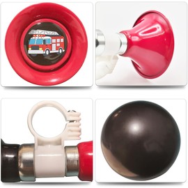 YeloYolker Kids Bicycle Horn, Cute Bicycle Handlebar Air Horn for Boys Toddlers Universal Bicycle Accessories for Tricycle, Balance Bike, Scooter (Fire Engines)