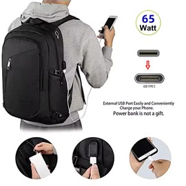 xiwai Practical 65W USB-C Backpack Charging Cable USB2.0 Type-C Male to Female Extension Cord for Backpack Crossbody Convenient Outdoor Travel Camping External 0.6M