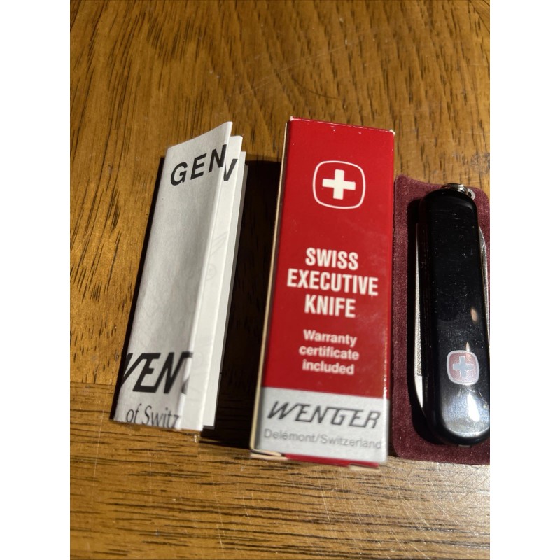WENGER Swiss Executive Knife - Black Knife File Tweezers New
