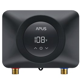 APUS Tankless Water Heater Electric 240V, 4500W Instant On Demand Hot Water Heaters, Under Sink Point of Use Water Heater, LED Digital Display, Ultra Compact for Kitchen, Bathroom, Laundry, RVs