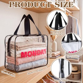 Woanger 14 Pack Packing Cubes for Travel Days of Week Packing Cubes Clear Camping Organizer Storage Bags Handbags for Travel Suitcase
