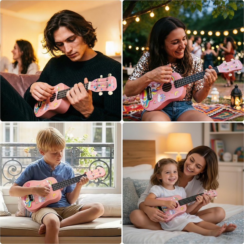VixxNoxx 21 Inch Soprano Ukulele for Beginners Kids Adults &