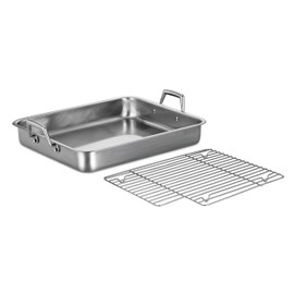 Tramontina Rectangular Roasting Pan with Basting Grill Stainless Steel 16.5-Inch, 80203/005DS