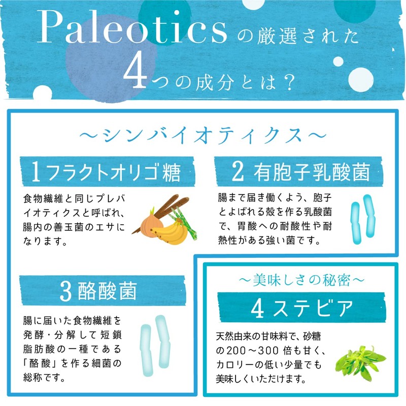 【 鈴木祐 プロデュース】Paleotics(パレオティクス) シンバイオティクス 食物繊維 乳酸菌 腸活 有胞子性乳酸菌 酪酸菌 難消化性デキストリン
