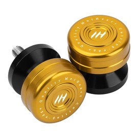 MotHeartCNC Swing Arm Spool Slider for M8 - CNC Aluminum Heavy Duty Motorcycle Rear Stand Bobbins for Protection and Maintenance (Gold)