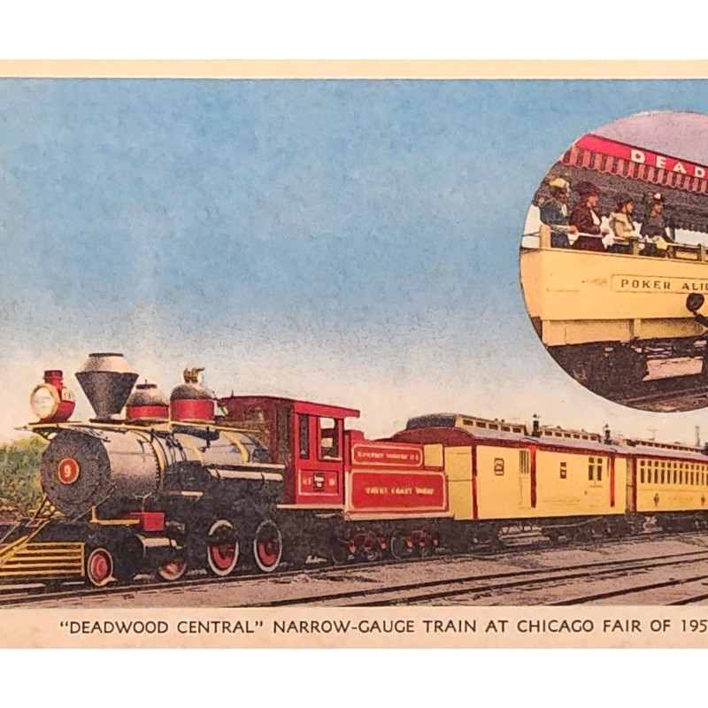 unknown 1950 Postcard~Deadwood Central Train At~1950 Chicago Worlds Fair. #-3403