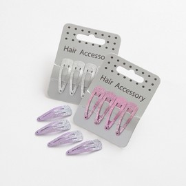 Set of 4 Small Glitter Snap Clips ~ 3 Colours ~ 1 Chosen at Random