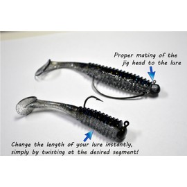 La Sicaria Swim Bait(w/Glass rattles & Amino acids). Engineered to Create Turbulence, Exaggerated Tail Movement and Body roll with Minimal Retrieve Keeping Your Lure in Front of The Fish Longer!