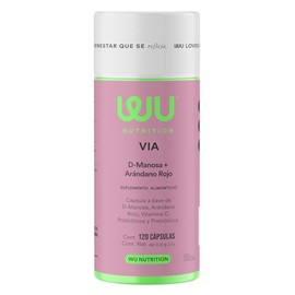 WU Nutrition VIA  D-Manosa con Extracto de Arándano Rojo (PACs)  Probióticos y Prebióticos (LactoWise)  Vitamina C y Zinc  Salud para el Tracto...    