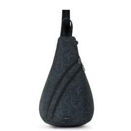 Sakroots On The Go Large Sling Backpack in Eco-Twill, Convertible Crossbody Bag, Black Spirit Desert
