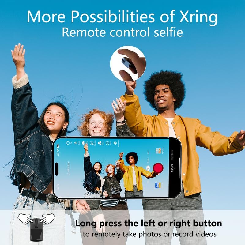 Bluetooth+2.4G Remote Control Scrolling Finger Ring Air Mouse with Touchpad