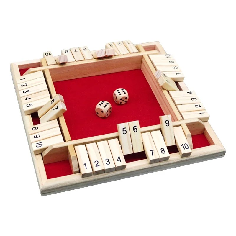 Wooden Shut the Box Dice Game for Family Game Nights