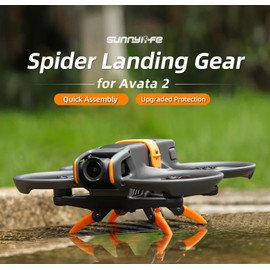 Generic Landing Gear for DJI Avata 2,Spider Leg Foldable Extension Heightened Landing Gear Protection Bracket for Avata 2 Drone Accessories (Grey + Orange)