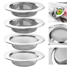 4 Piezas Coladores para Fregadero de Cocina, Coladores de Drenaje para Fregadero de Acero Inoxidable de Ancho, Filtro de Fregadero Mejorado más Seguro y Duradero, Coladeras para Cocina, Baño (11.5cm)