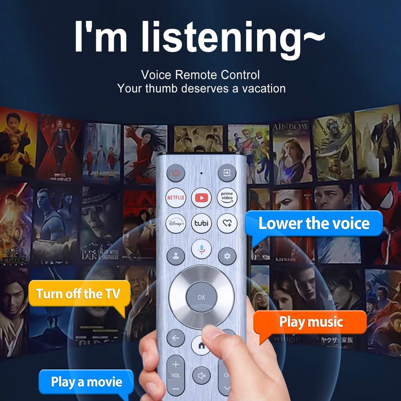 ERF6A80 New Voice Remote Control Replacement for Hisense U6 U7