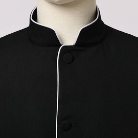 Mens Clergy Coat Church Priest Robe Vestment Stand Up Collar Button Down Top Outwear for Pastor