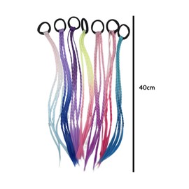 SUpoetry Pack of 7 Colourful Braided Hair, Wigs Coloured Braids, Children's Hair Accessories, Suitable for Girls' Parties, Birthday Parties, Photo Shoots