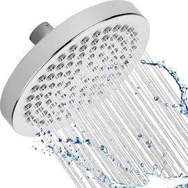Aqua Elegante Regadera Tipo Lluvia de Alta Presión - Ducha de Lujo de 15 cm con Boquillas Autolimpiantes, Excelente Flujo y la Mejor Opción con Brazo de Extensión Ajustable - 9.5 LPM - Cromo Pulido