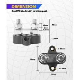 SCUARI 2PCS Car Battery Distribution Block,Battery Terminal Distribution Block,Car Accessories,5/16" Power Distribution Junction Block Post Positive Negative,Suitable for Cars,Trucks,RVs,Boats