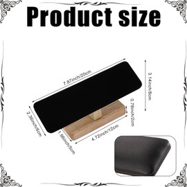 Velvet Covered Wood Bracelet Holder,T-Bar Woodten Watch Display Stand Jewelry Display Organizer Holder,Bangle Pendants Anklet Tower Rack Jewelry Tower for Home Retail Display Selling (Black Leather)