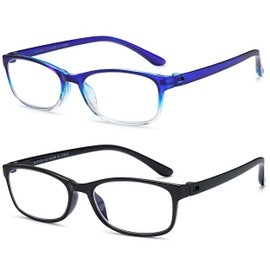 EYEURL 2 Pack Reading Glasses Blue Light Blocking Readers for Women-TR90 Lightweight Computer Reading Glasses Stylish Rectangular Frames Eyeglasses+1.75