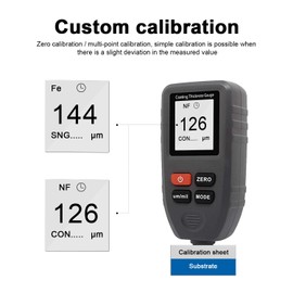 Thickness Gauge for Car Paint Coating HP-1001 Digital Paint Coating Thickness Gauge Handheld with Auto Off/Fe & NF Sensor, Measuring Range 0-1300 um (0-51.2 mil) for Aluminium Metals for Motor