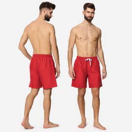 Ladeheid LA40-129 men's swimming trunks, beach shorts - red, size: l