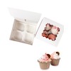 Gcardist Automatic Popup 4 Cupcake Boxes with Window White Pack