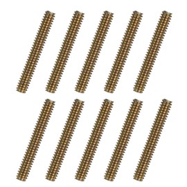 QUARKZMAN Pack of 10 Full Thread Rods 1/4 x 1-3/4 Inch Threaded Rods Long Thread Screws Made of Carbon Steel for Furniture Garden Railing Attachment Frame Connection Colourful Zinc Coating