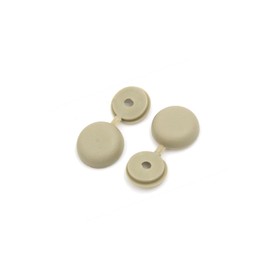 Partuto 20pcs 4mm Beige Hinged Screw Cover Folding Caps for Car Home Furniture Decor Replacement