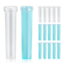 Visxcnu Pack of 20 Flower Tubes, 7 x 1.5 cm Reusable Plastic Flower Water Tubes with Caps, Transparent Test Tubes for Flower Shops