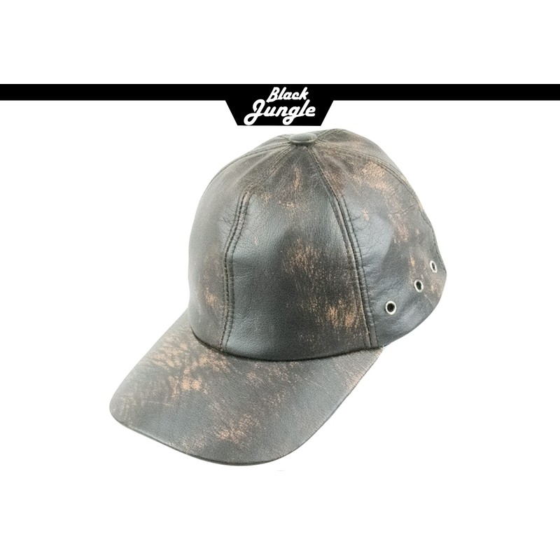 Black Jungle Grafton Leather Cap Biker Cap Leisure Cap Baseball