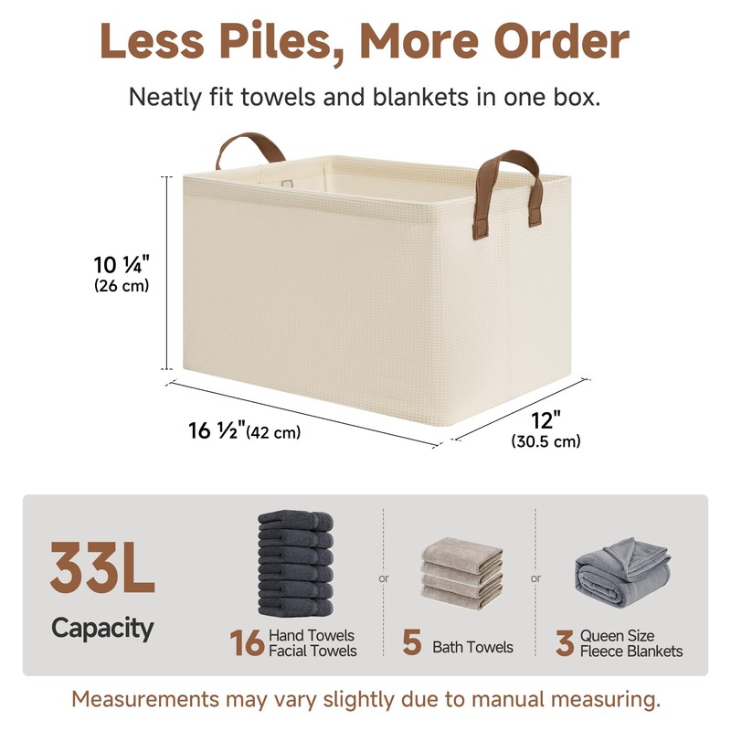 StorageWorks Storage Bins, Shelves Baskets for Organizing, Large Fabric Closet