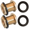 Hourleey Solid Brass Bulkhead Fitting, 1/2" Female 3/4" Male GHT