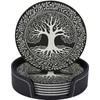 BOXIMIAO Drink Coasters with Holder Stand Set of 6, Tree