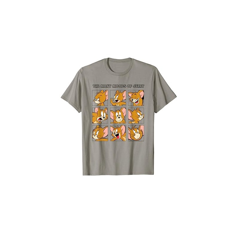 Tom & Jerry Many Moods Of Jerry T-Shirt, gray