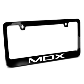 iPick Image for Acura MDX Logo in UV LED Printed on Black Metal License Plate Frame
