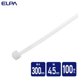 ELPA KBF-S300100(WH) Cable Ties, 11.8 inches (300 mm), White